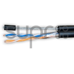 SUPRLAN 01-0217 Кабель Standard UTP Cat.5e 2x2xAWG24 Cu PE Outdoor T-FG8 (трос) 500м