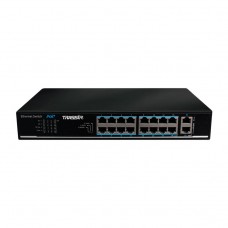 TRASSIR TR-NS1018-135-16POE v2 Неуправляемый  коммутатор TRASSIR с 16 PoE портами