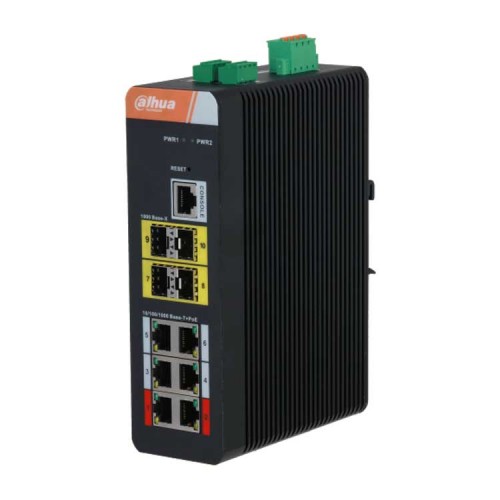 Dahua DH-IS4410-6GT-120 Коммутатор с PoE 6-портовый гигабитный управляемый, промышленное исполнение Dahua DH-IS4410-6GT-120 Коммутатор с PoE 6-портовый гигабитный управляемый, промышленное исполнение